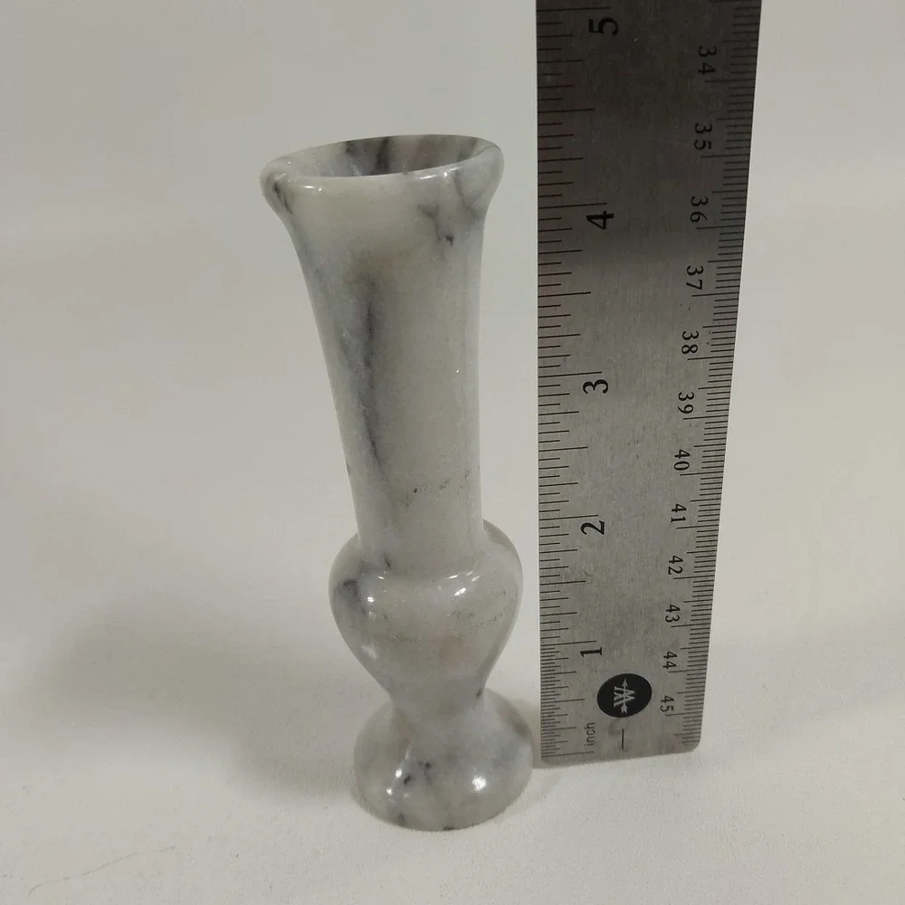 Small VINTAGE turned Marble Bud‎ Vase 4.5 in